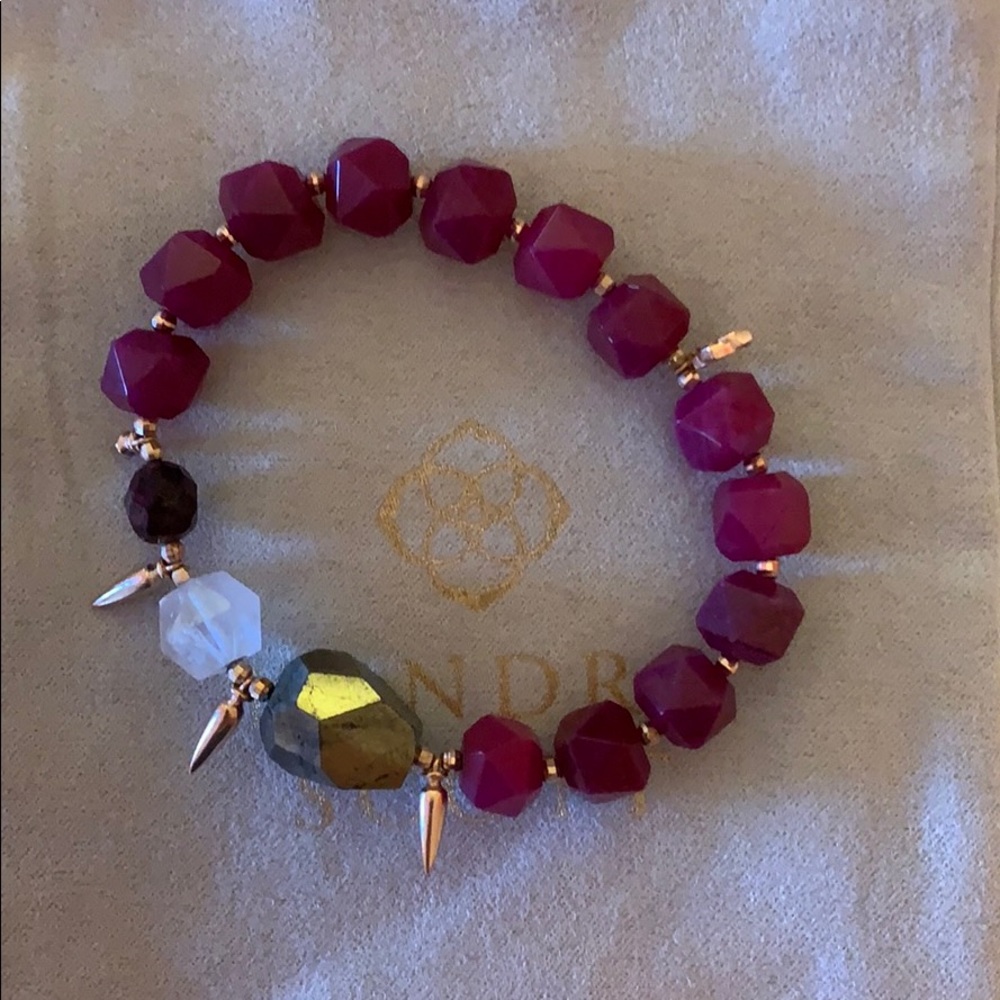 EUC Kendra Scott Sadie Bracelet rose gold maroon